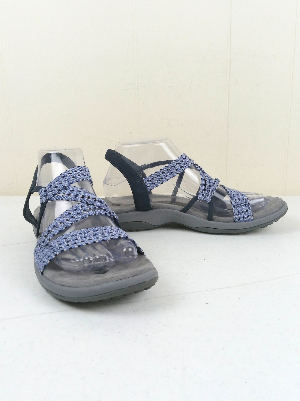 Skechers Reggae Stretch Appeal Women Sandals Size 9 Blue Strappy Slingback